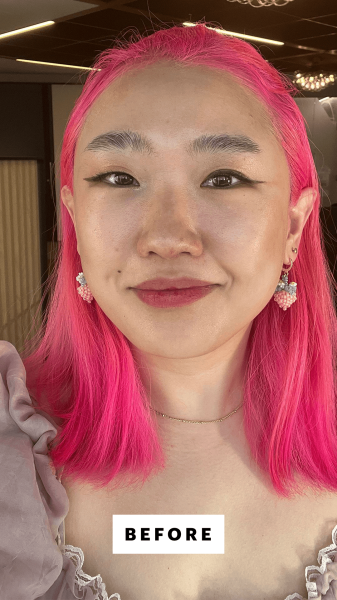 Han before applying the Charlotte Tilbury Airbrush Flawless Finish Powder